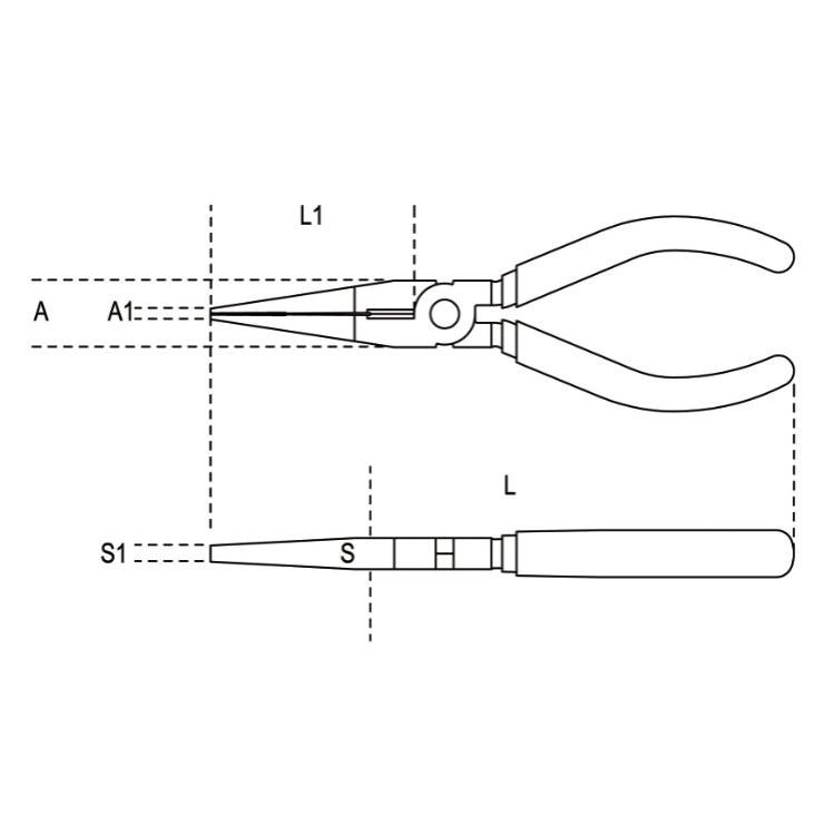 Beta Tools 160mm Extra Long Needle Nose Pliers