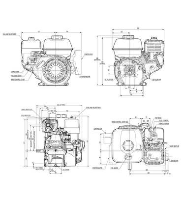 Honda GX160 Ut2 Qh Q4 Engine 19mm Crank, Top Tank