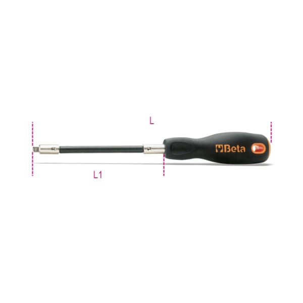 Beta Tools 1/4" Drive Flexible Handle - 900/32 280mm