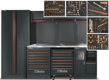 Beta C45PRO-X Stainless Steel Top Workshop Equipment Station & 268 Piece Tool Kit