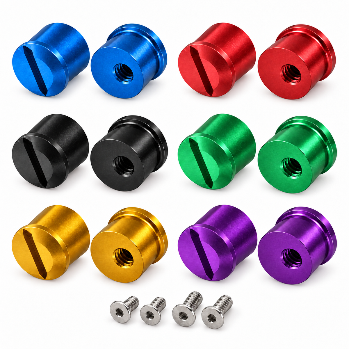 Universal Tear Off Post Kit and Screws Anodized Aluminium fits Arai and Bell