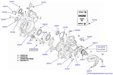 Genuine Rotax Max Genuine Engine Gasket Kit 296160