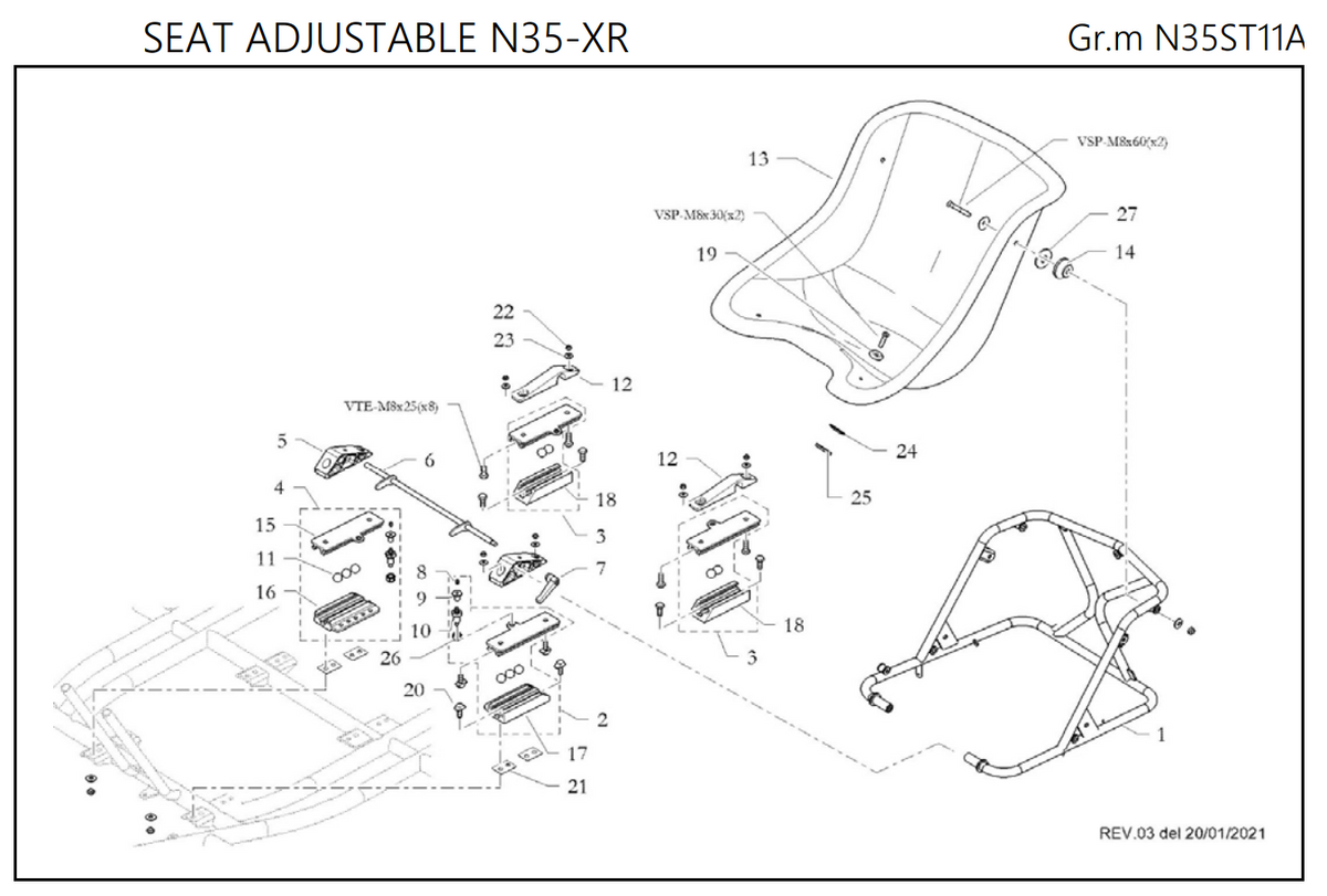 Freeline Seat Upper Distance Spacer (n.24)