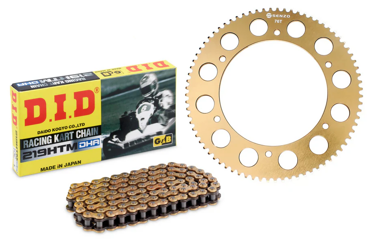 DID DHA 219 Pitch Chain & Senzo Professional Rear Gold Sprocket