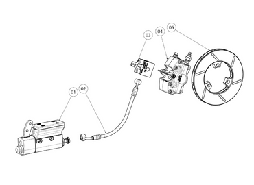 Complete Rear Brake Kit MA21 Minikart Hydraulic Anodized