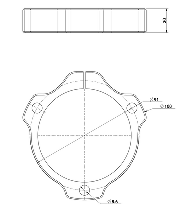 Aluminium Bearing Carrier 40-50mm 3 Bolt Magnesium