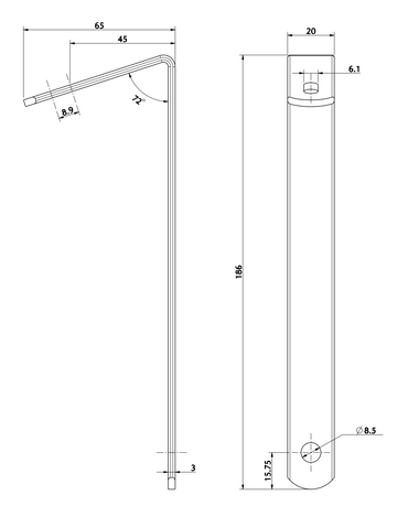 Upper Support Double for Front Panel Babykart