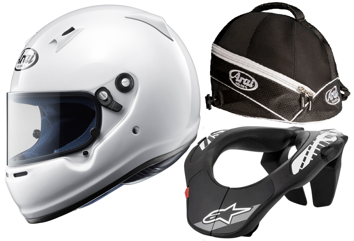 Youth Helmet Arai CK-6 Alpinestars Neck Holdall Bundle Racewear Pack