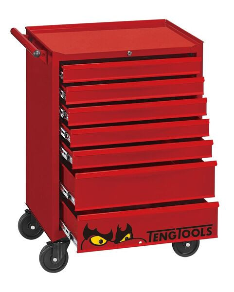 Teng 26" Classic Roller Cabinet 7 Drawers Red
