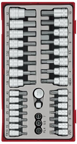 Teng 1/4" & 3/8" Bit Socket Set TT1 35 Pieces