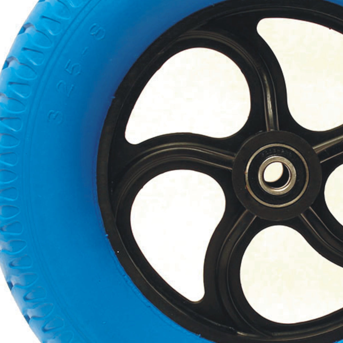 14" BLUE PU WHEEL SIZE 3.25-8 16MM BORE BLACK SPOK