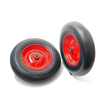 14" Red Puncture Proof Wheel 3.50-8 Steel Rim for 1/2" Inch Axle Shaft