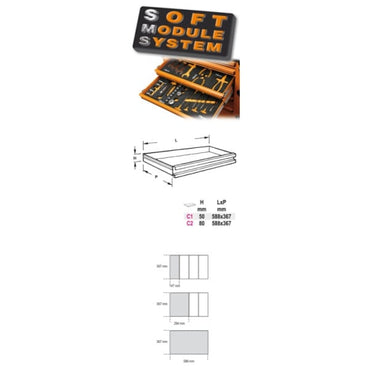 Beta Tools M234-Soft Thermoformed Tray With 4 Hammer & Chisel Tools
