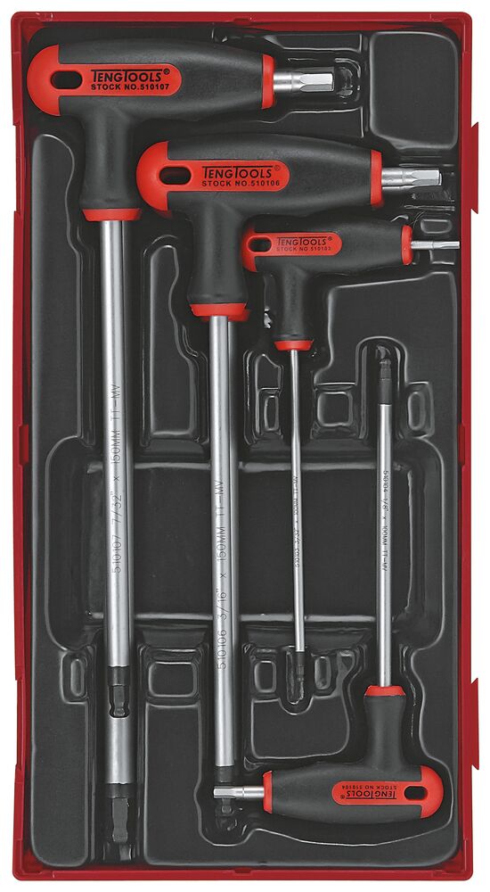 Teng Tools Hex Key Set T-Handle Ball-Point AF 7 Pieces
