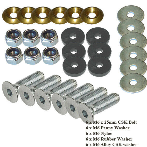 Floor Tray Fitting Kit With Gold & Black Washers