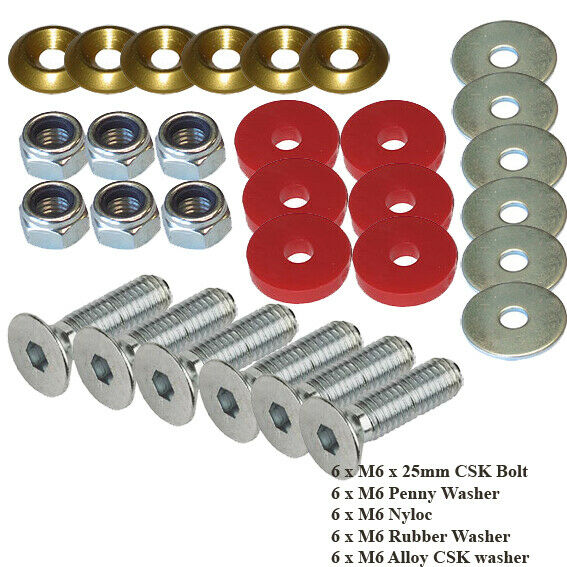 Floor Tray Fitting Kit With Gold & Red Washers