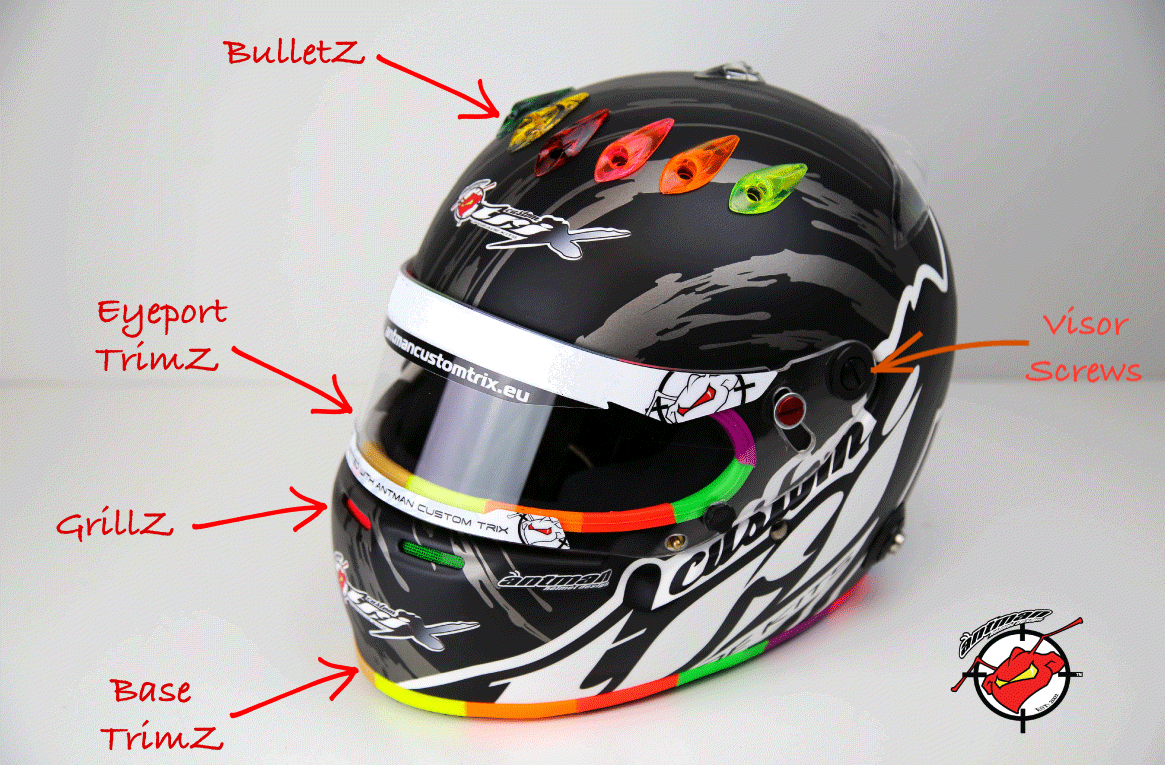 Custom Helmet Visor Antman Helmet Visor Bottom Trimz – KKC Kart