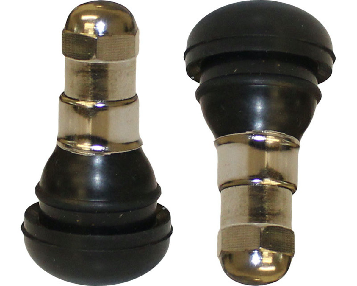 Short Tyre Valve Silver Cap Pair