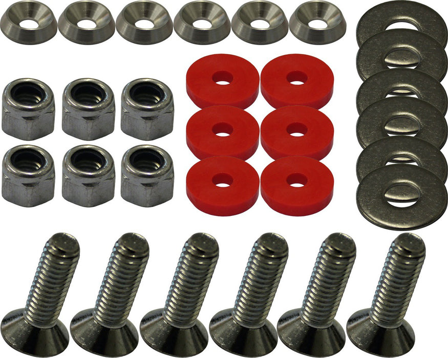 Floor Tray Fitting Kit With Silver & Red Washers