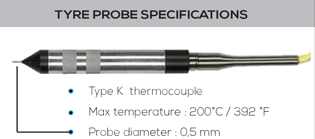 Prisma K-type Thermocouple Probe For Racing Tire Temperature