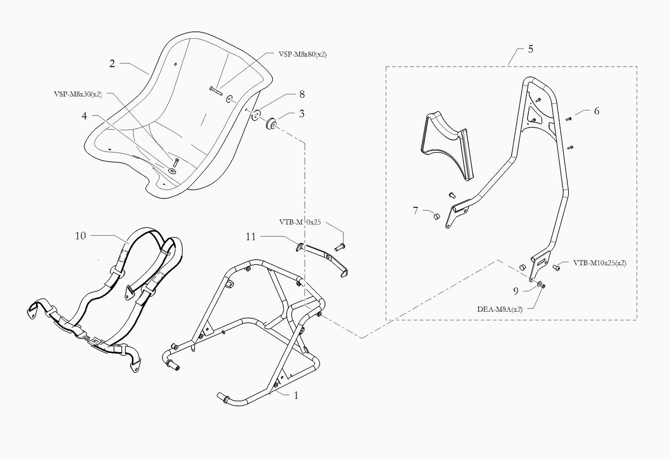 N35-XR ST Headrest N35 Assembly