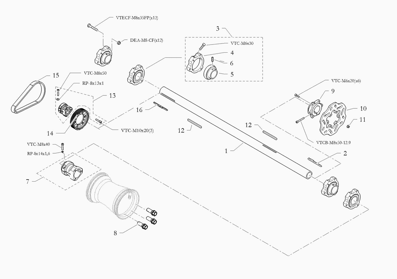 N35-XR ST Rear Drive Belt Assembly