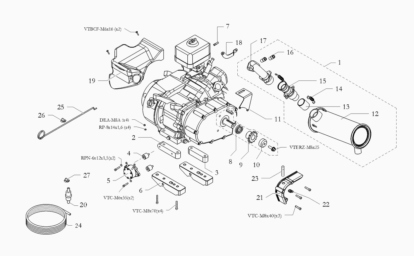 N35-XR ST Gx200 Engine (Chain) Assembly