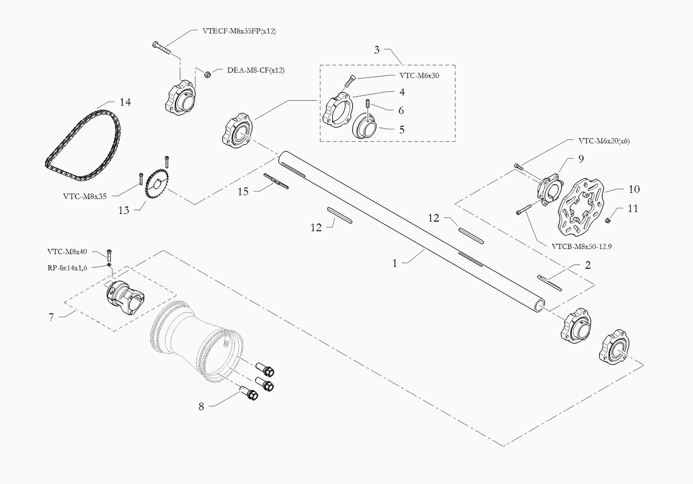 N35-XR ST Gx270 Rear Chain Assy