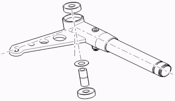 Freeline Stub Axle KF3 Hole 10mm Assembly