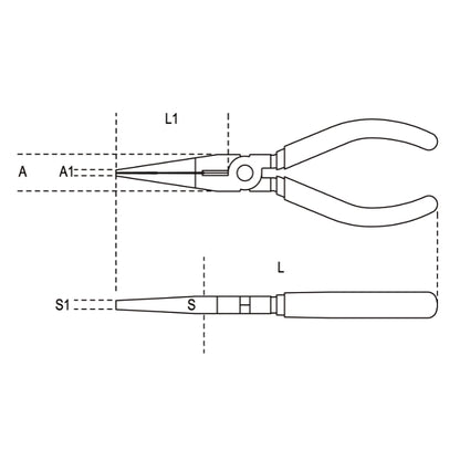 Beta Tools 160mm Extra Long Needle Nose Pliers