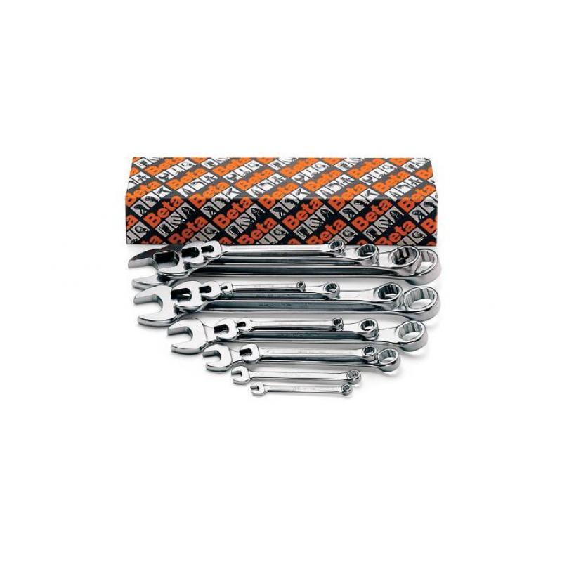 Beta 42MP/S17 17 Piece Metric Combination Spanner Wrench Set Bright Chrome Plated 6 – 22mm