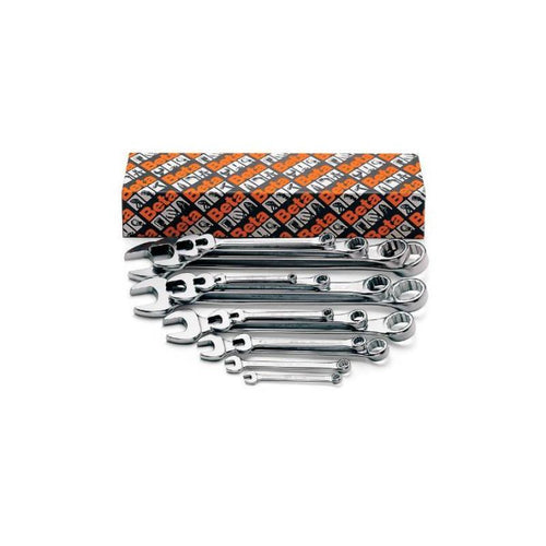 Beta 42MP/S17 17 Piece Metric Combination Spanner Wrench Set Bright Chrome Platedm