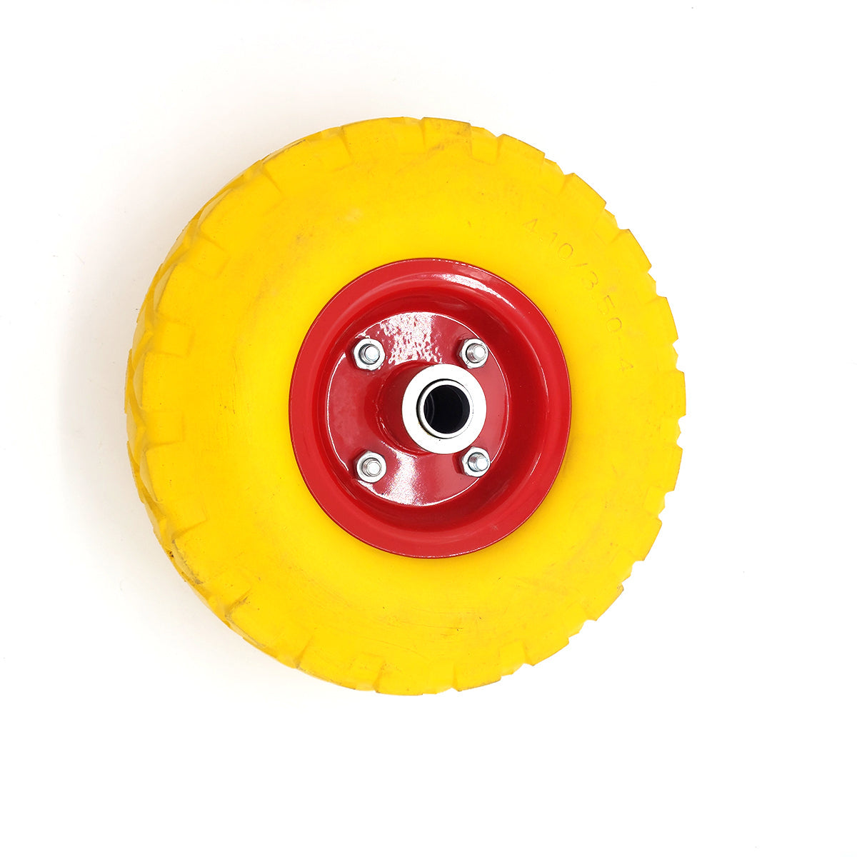 10" Trolley Wheel Yellow/Red 4.10/3.50-4 - 20mm Bore