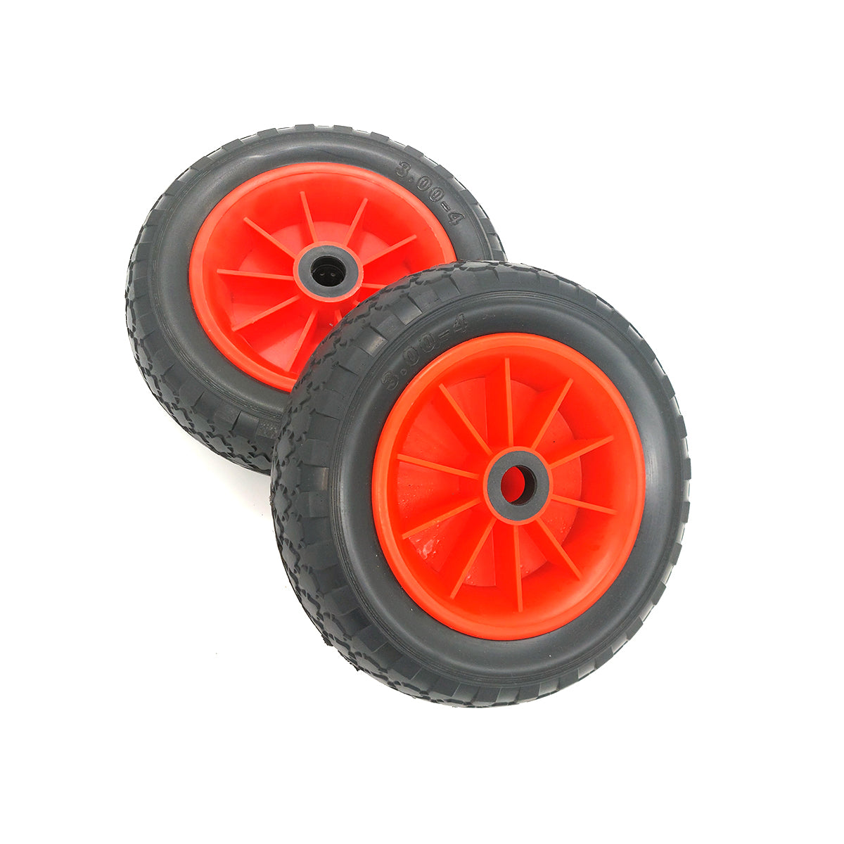 Pair of 10" x 3" Foam Trolley Wheels 3.00-4 - 20mm Bore