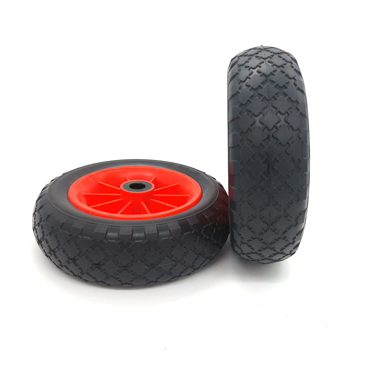 Pair of 10" x 3" Foam Trolley Wheels 3.00-4 - 20mm Bore