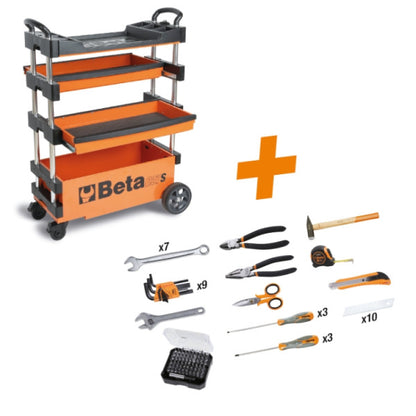 Beta Folding Tool Trolley For Outdoor Jobs (Including 100 Tools)