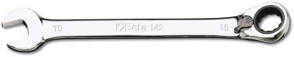 Beta 142K Combination Spanner (Fork and Polygonal Folded Reversible Ratchet Chrome)