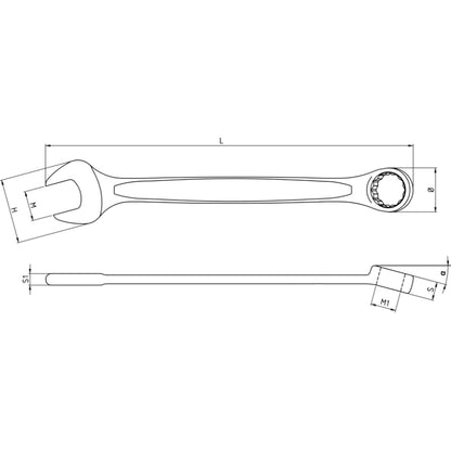 Beta Combination Wrenches, Open And Offset Ring Ends, Long Series, Bright Chrome-plated