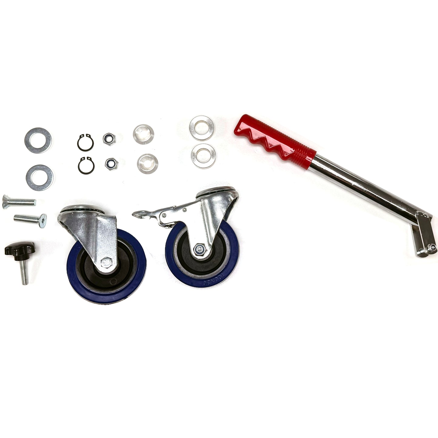 Senzo Chrome 4 Wheel Kart Trolley With Tyre Posts