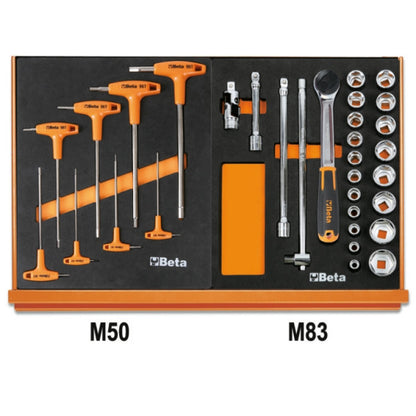 Beta Assortment of 90 tools for universal use in EVA foam trays