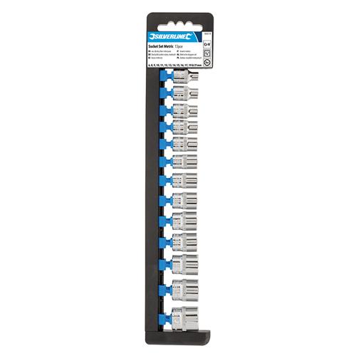 Silverline Socket Set 3/8" Drive 6pt Metric 13pce