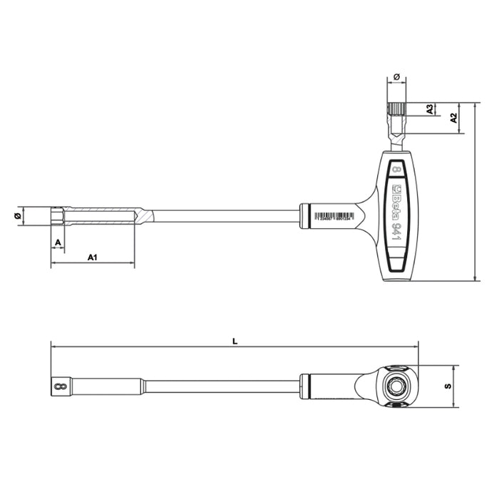 Beta Tools Orange Handled T-Bar 941