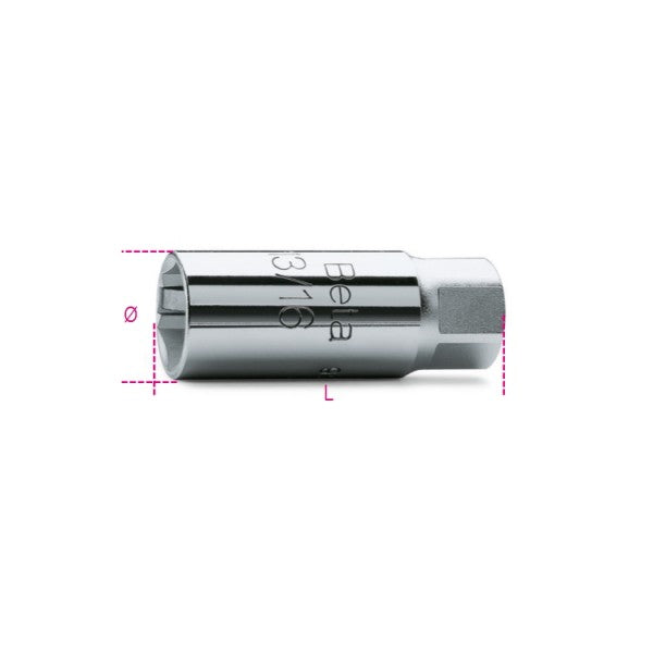 3/8” Square Drive Spark Plug Socket Chrome Hexagon End 21mm