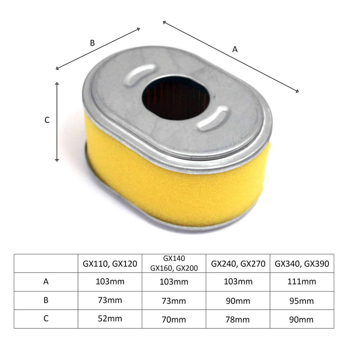 Aftermarket Honda GX140 / GX160 / GX200 Air Filter