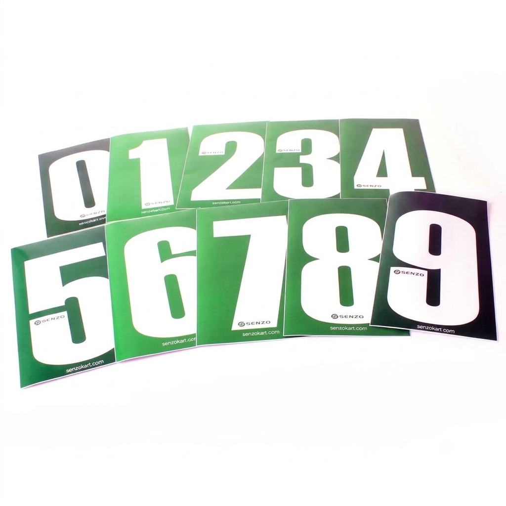 Senzo Single Number Small White On Green (160mm)