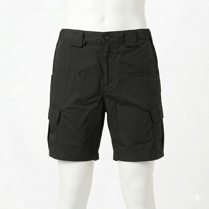 Fyshe Lightweight Mechanics Cargo Shorts Poly/Cotton Blend Black