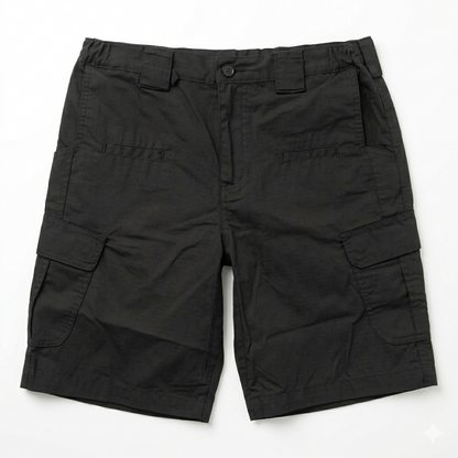 Fyshe Lightweight Mechanics Cargo Shorts Poly/Cotton Blend Black
