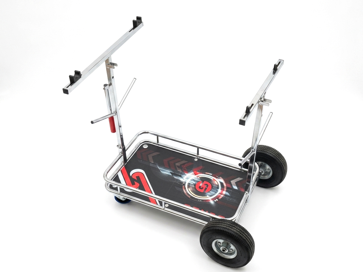 Senzo Chrome 4 Wheel Kart Trolley w/Tyre Posts (New 2026 Design!)