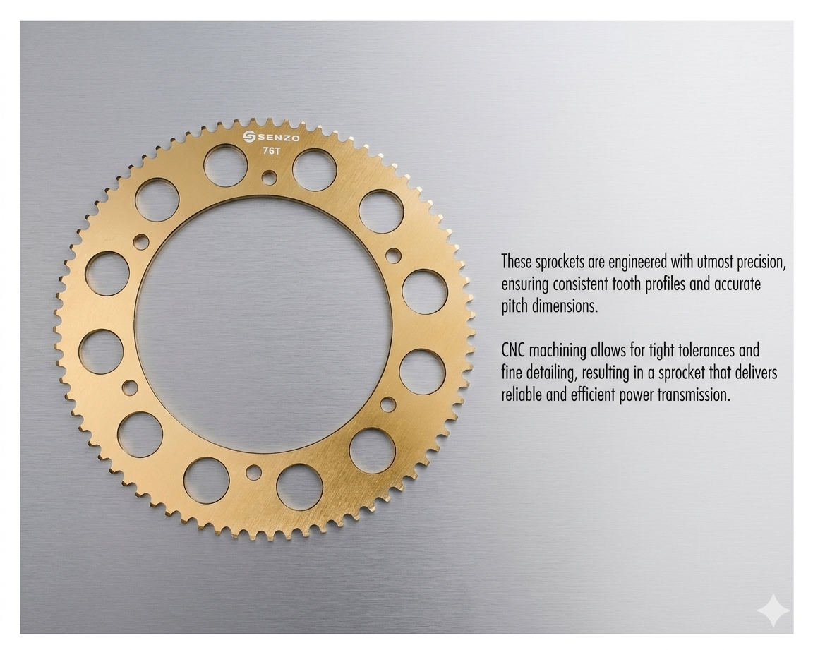 Senzo 219 Pitch CNC Gold Rear Sprocket