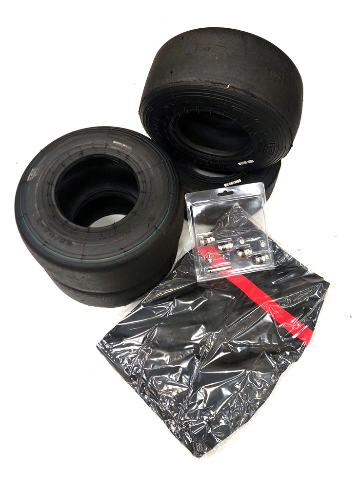 Used Mojo Cadet C2 Mini Tyre Slick Set Inc.Tyrebag & Valve Kit